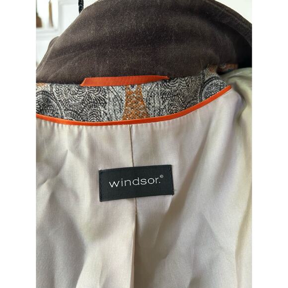 Windsor. Grey & Brown Paisley Silk & Wool Blend Blazer - Picture 4 of 8